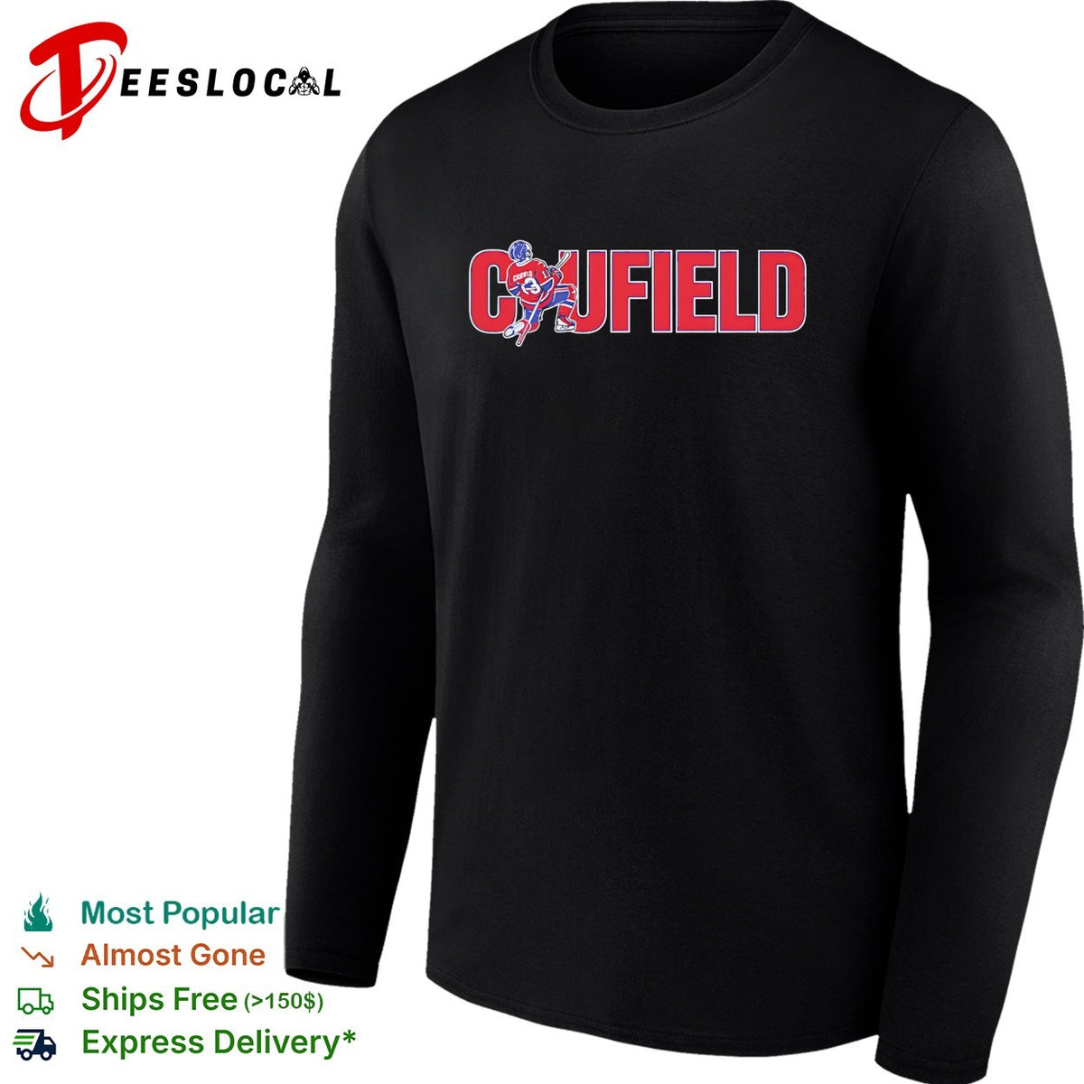 Caufield Montreal Canadiens hockey player number 13 typography shirt
