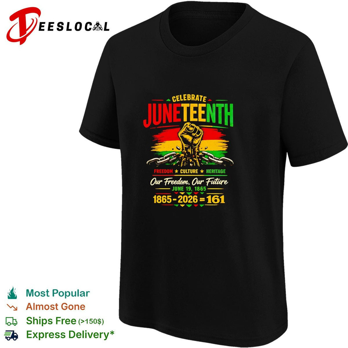 Celebrate Juneteenth freedom culture heritage our freedom our future 1865 2026 161 shirt