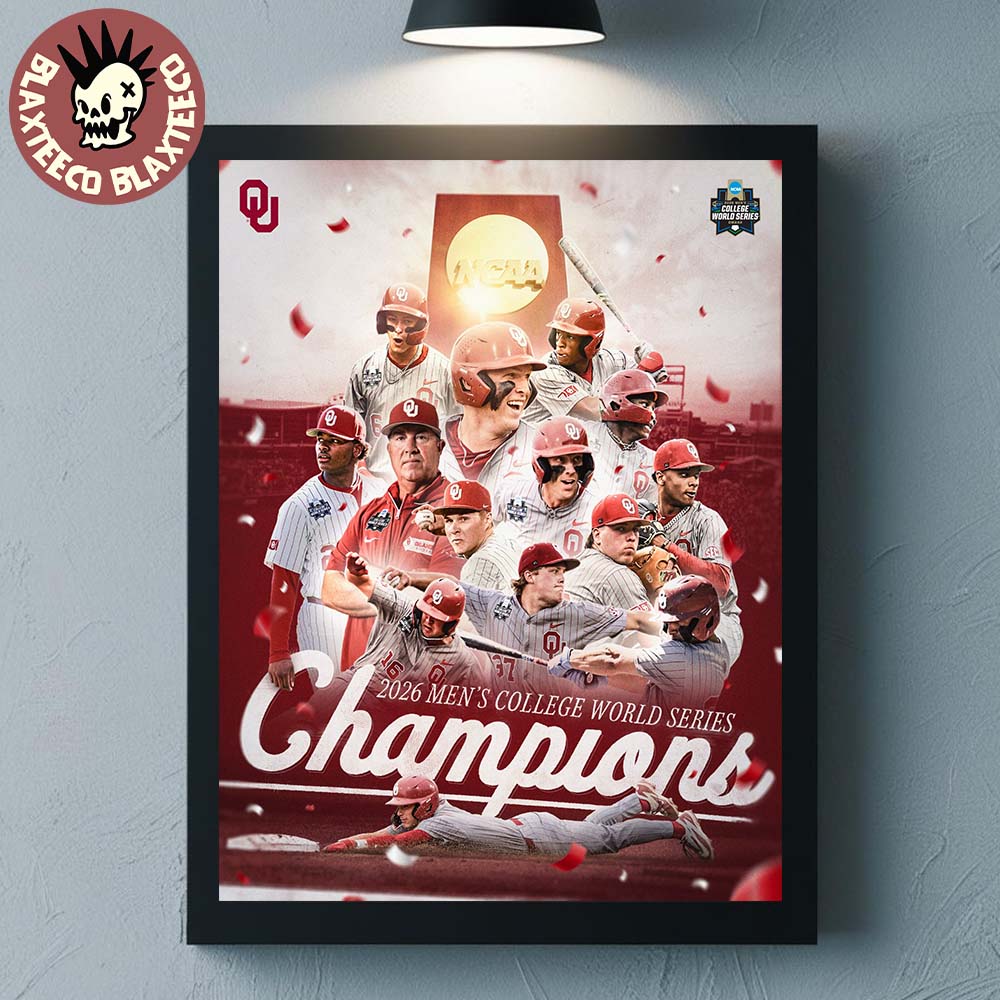 Celebrate Oklahoma Sooners Baseball 2026 NCAA Men’s College World Series National Champions Home Decor Poster Canvas