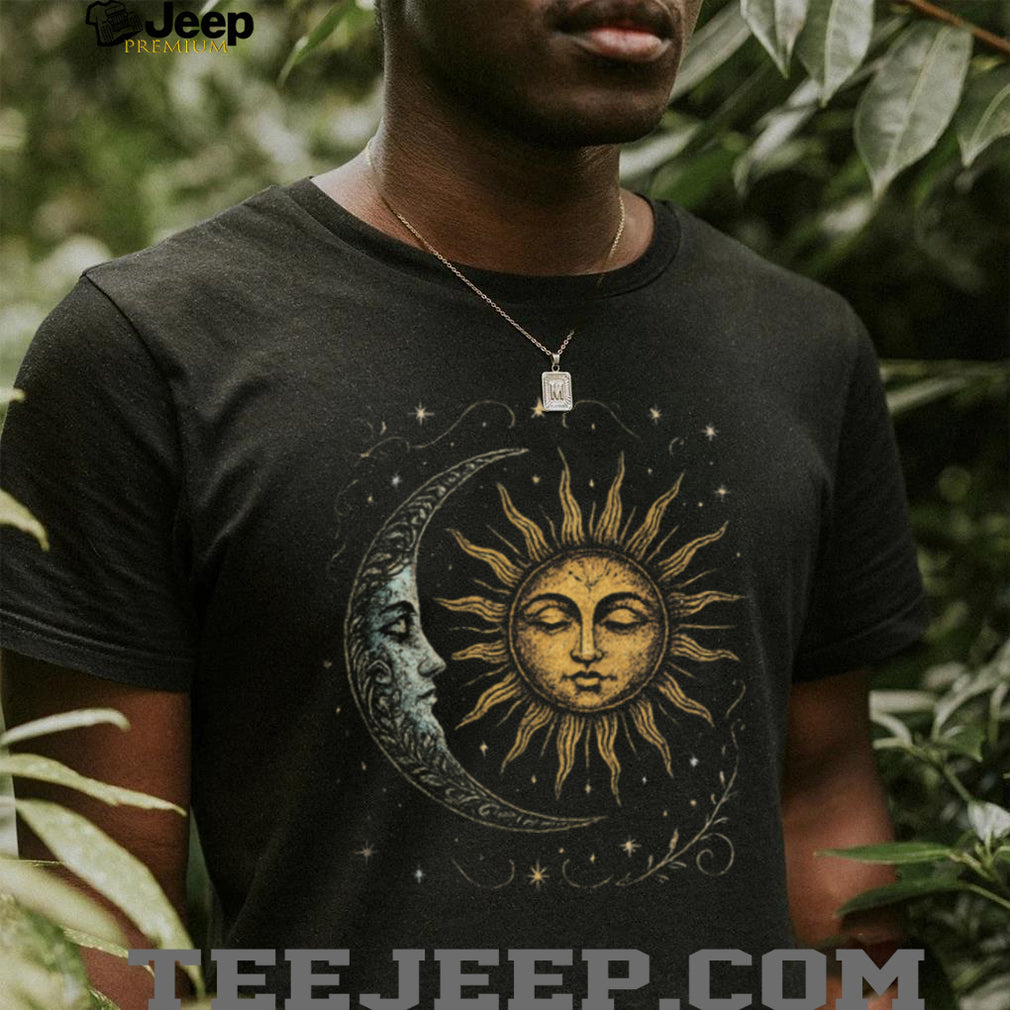 Celestial Sun And Moon Vintage Aesthetic Boho Graphic T Shirt