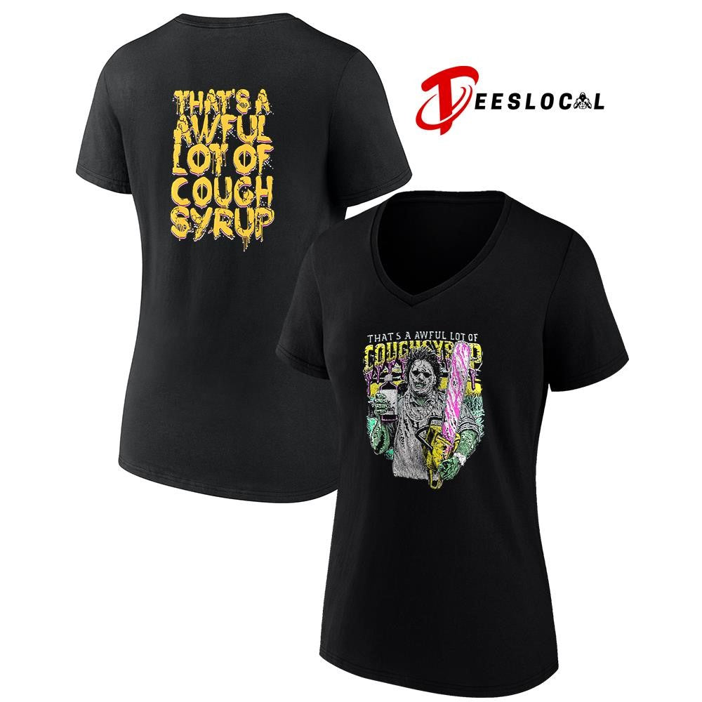 Chainsaw that’s a awful lot cough syrup cartoon graphic shirt