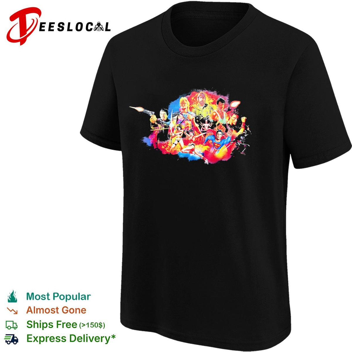 Charles Bronson He-Man Chuck Norris Sylvester Stallone Jean-Claude Van Damme Superman shirt