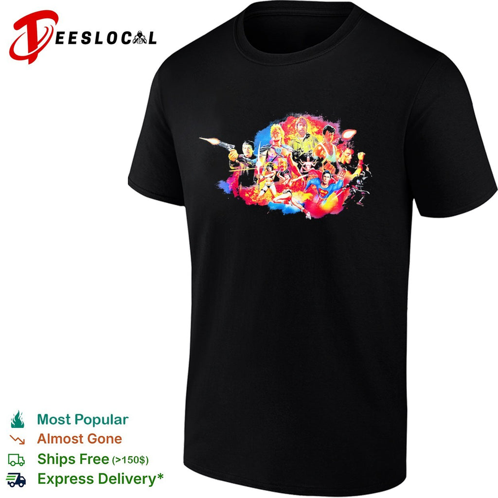 Charles Bronson He-Man Chuck Norris Sylvester Stallone Jean-Claude Van Damme Superman shirt