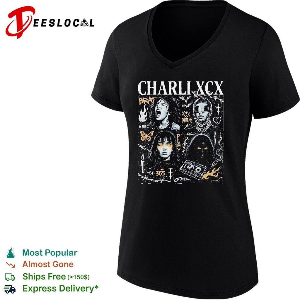Charli XCX Brat album collage portrait shirt
