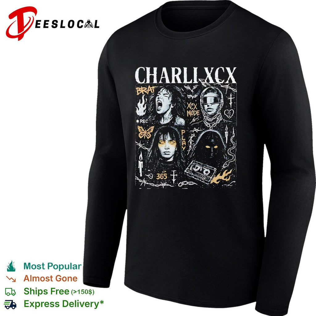 Charli XCX Brat album collage portrait shirt