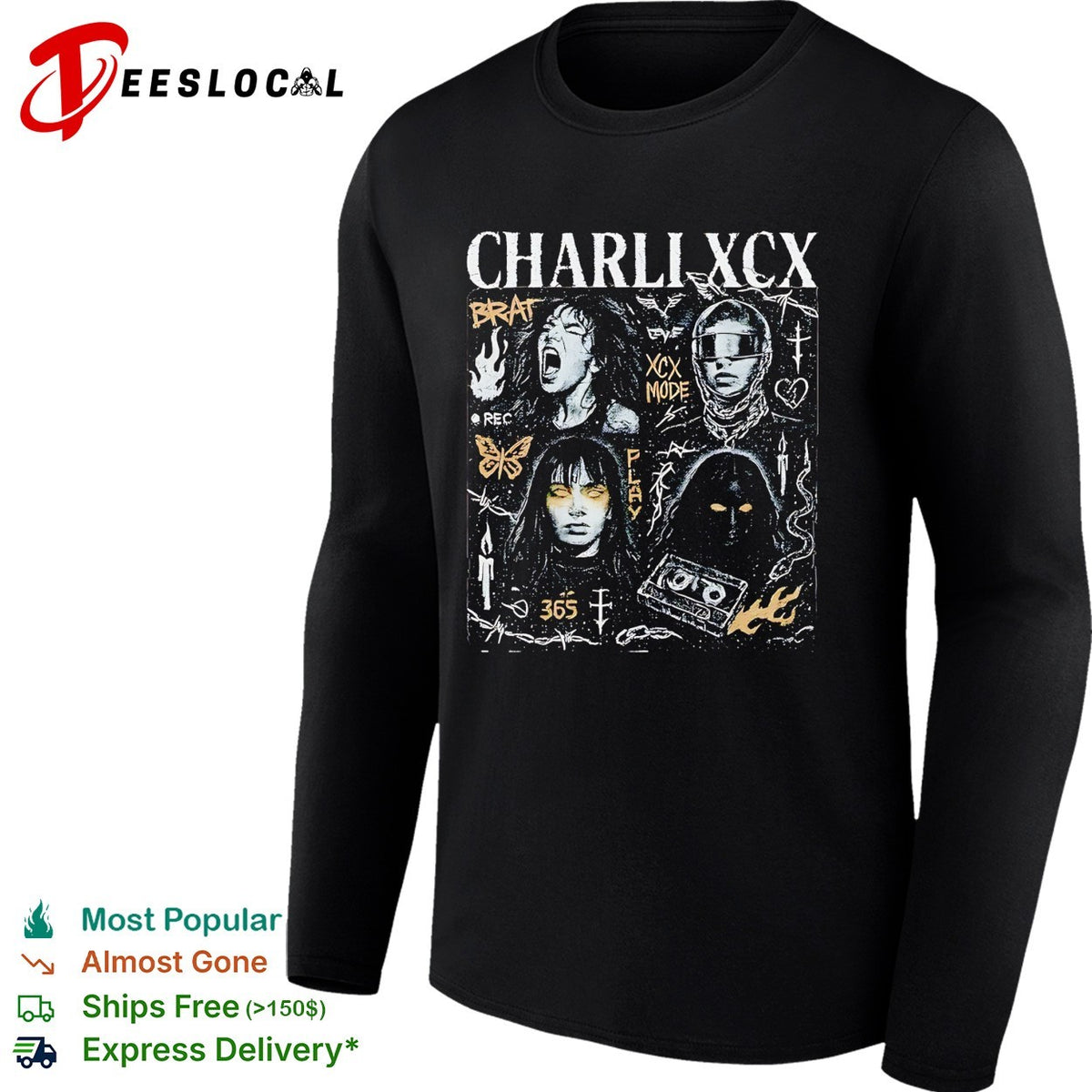 Charli XCX Brat album collage portrait shirt
