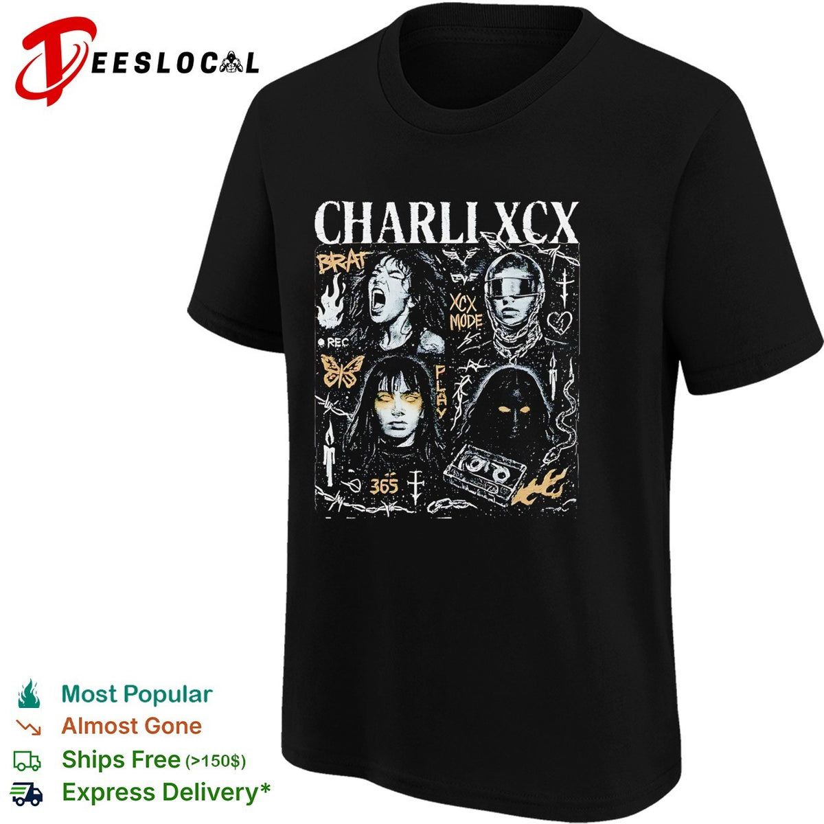 Charli XCX Brat album collage portrait shirt