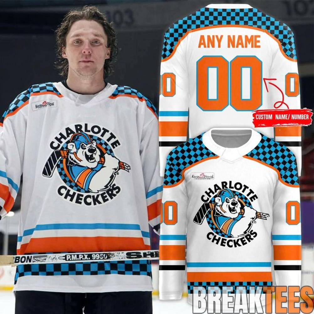 Charlotte Checkers Throwback 90s Hockey Jersey