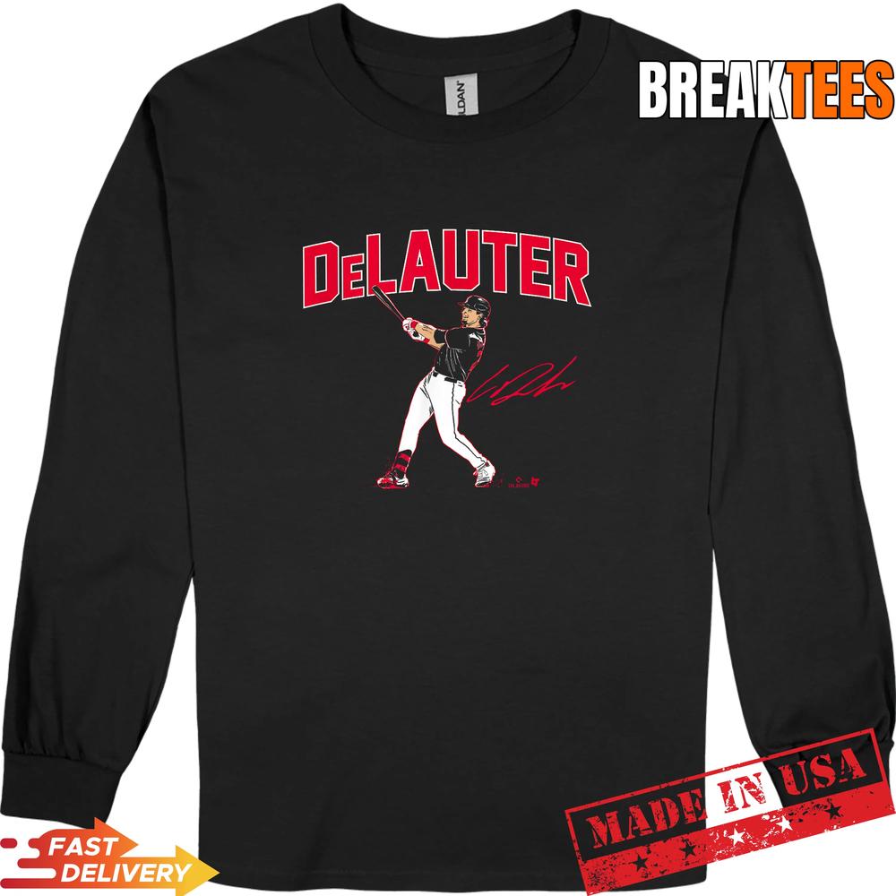 Chase DeLauter Slugger Swing Cleveland Baseball Shirt