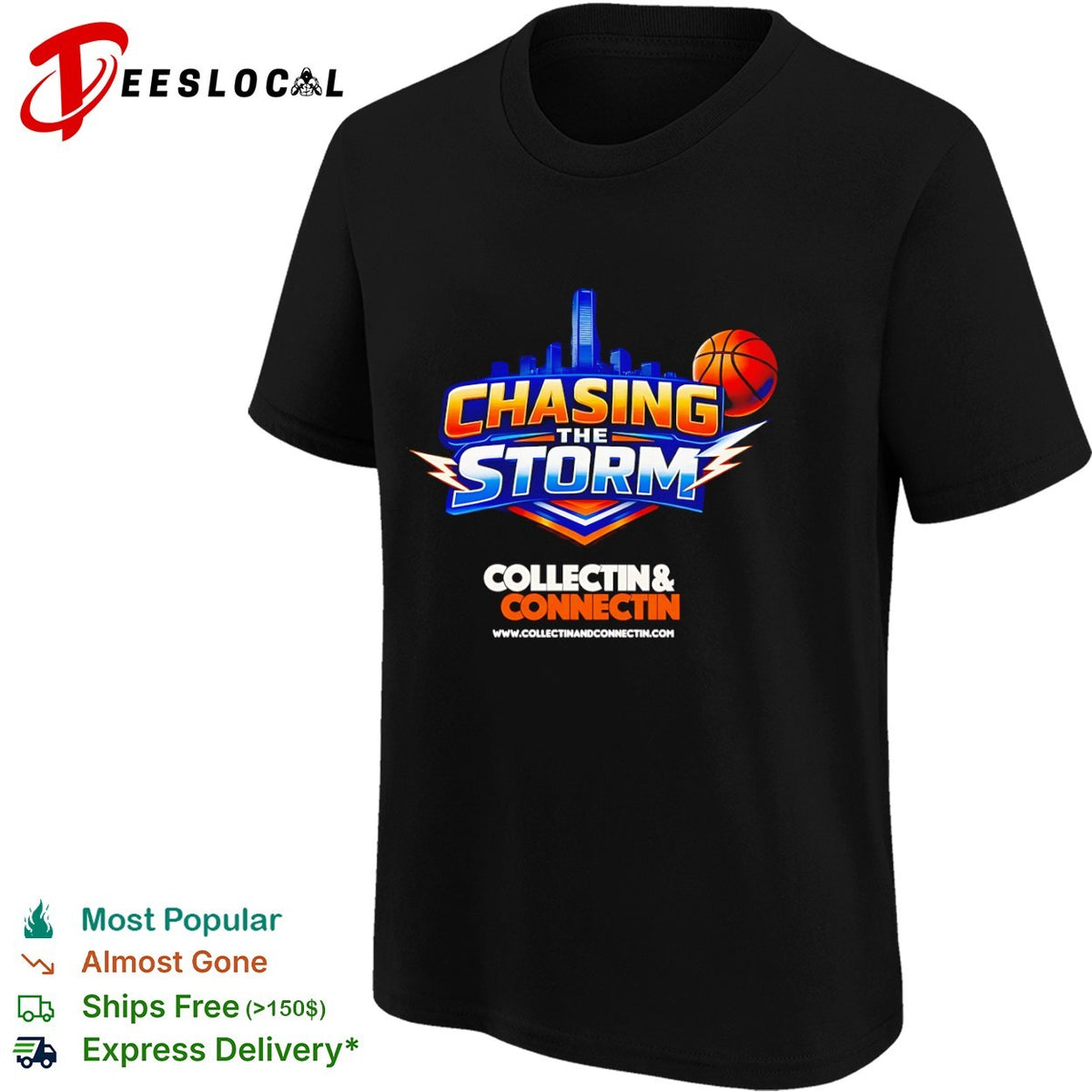 Chasing the storm collectin and connectin basketball shirt