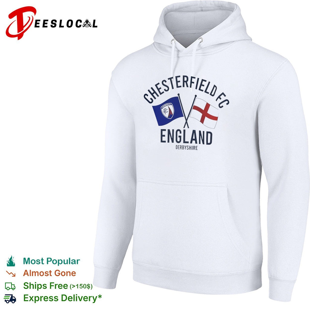 Chesterfield FC England Derbyshire Crossed Flags Crest Emblem Sport Fan Club shirt