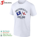 Chesterfield FC England Derbyshire Crossed Flags Crest Emblem Sport Fan Club shirt