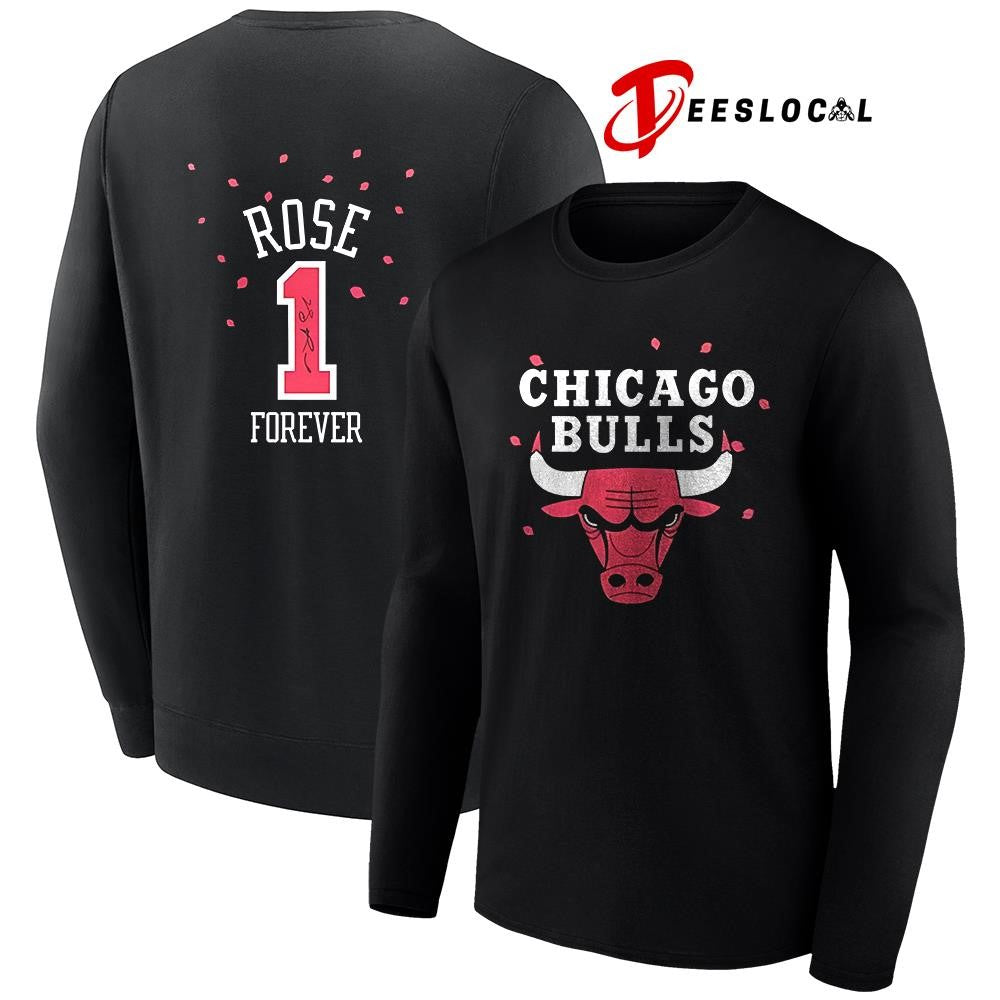 Chicago Bulls collaborate Derrick Rose forever logo signature shirt