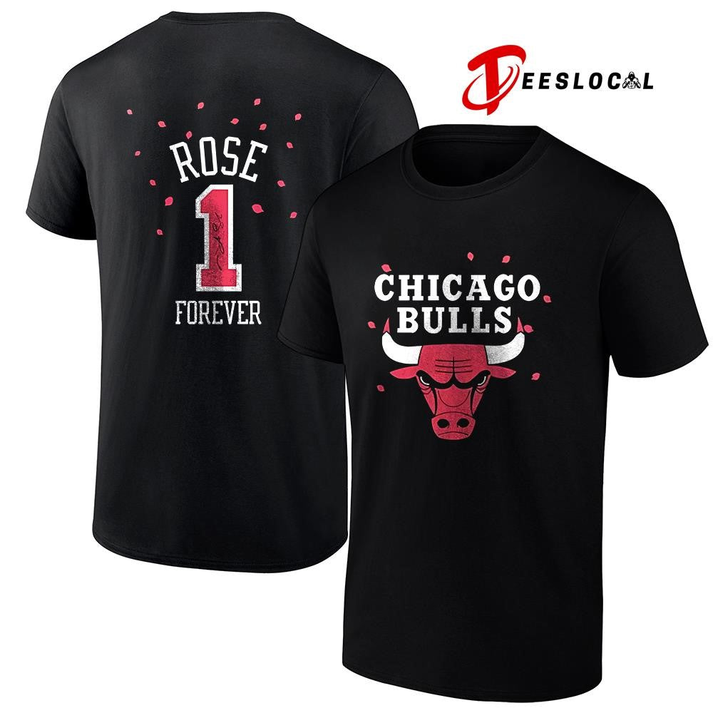 Chicago Bulls collaborate Derrick Rose forever logo signature shirt