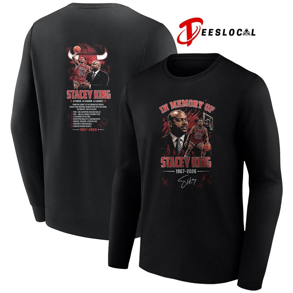 Chicago Bulls in memory of Stacey King a voice a leader a legacy graphic signature shirt