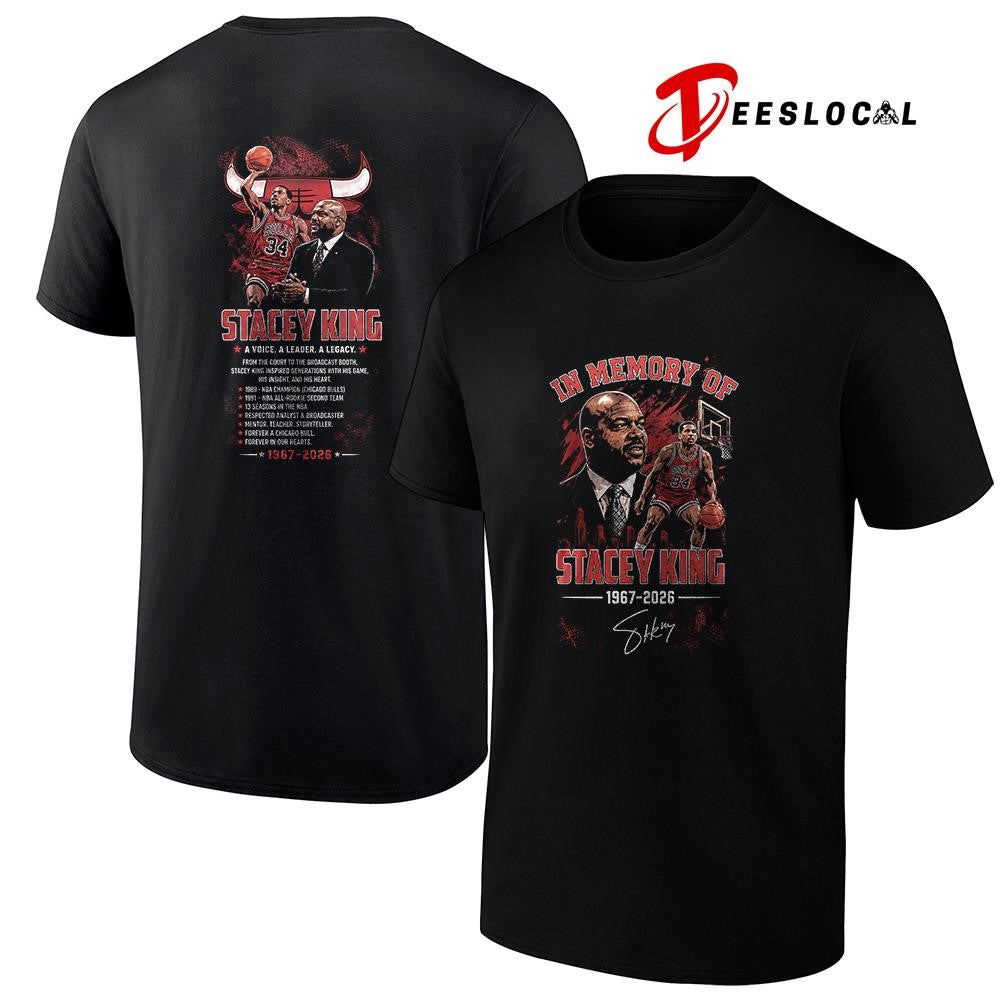 Chicago Bulls in memory of Stacey King a voice a leader a legacy graphic signature shirt