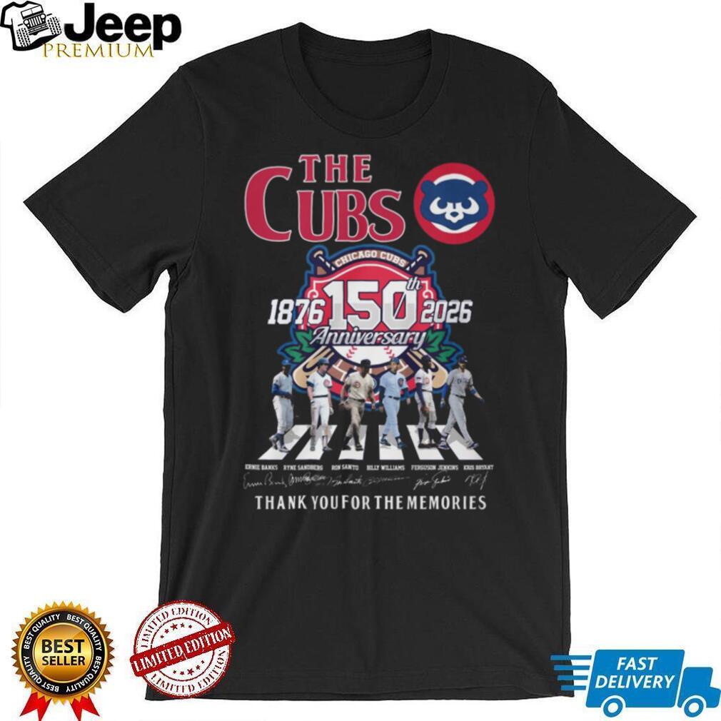 Chicago Cubs 150th Anniversary 1876 2026 Abbey Road Walk Signatures T Shirt