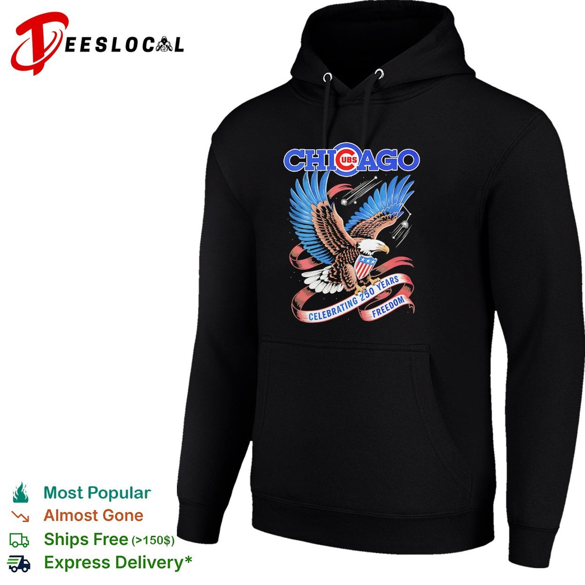Chicago Cubs Celebrating 250 Years Freedom American Eagle Patriotic shirt