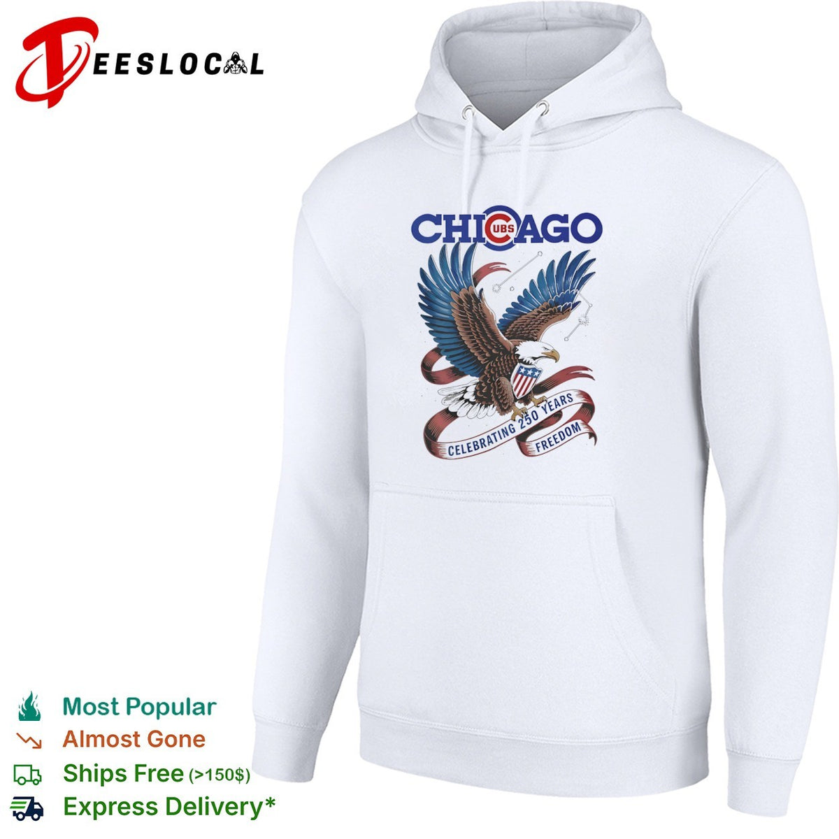Chicago Cubs Celebrating 250 Years of Freedom American Eagle Patriotic Shirt