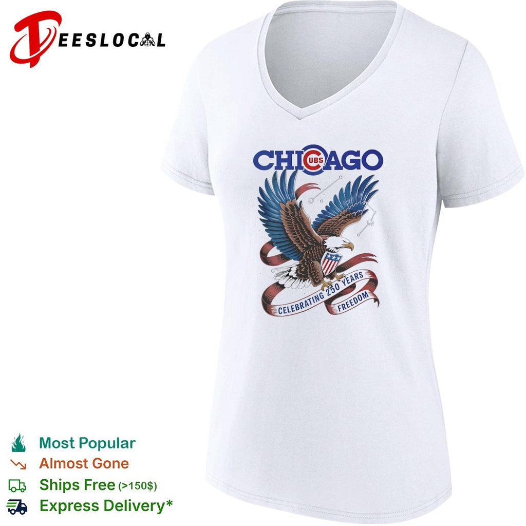 Chicago Cubs Celebrating 250 Years of Freedom American Eagle Patriotic Shirt
