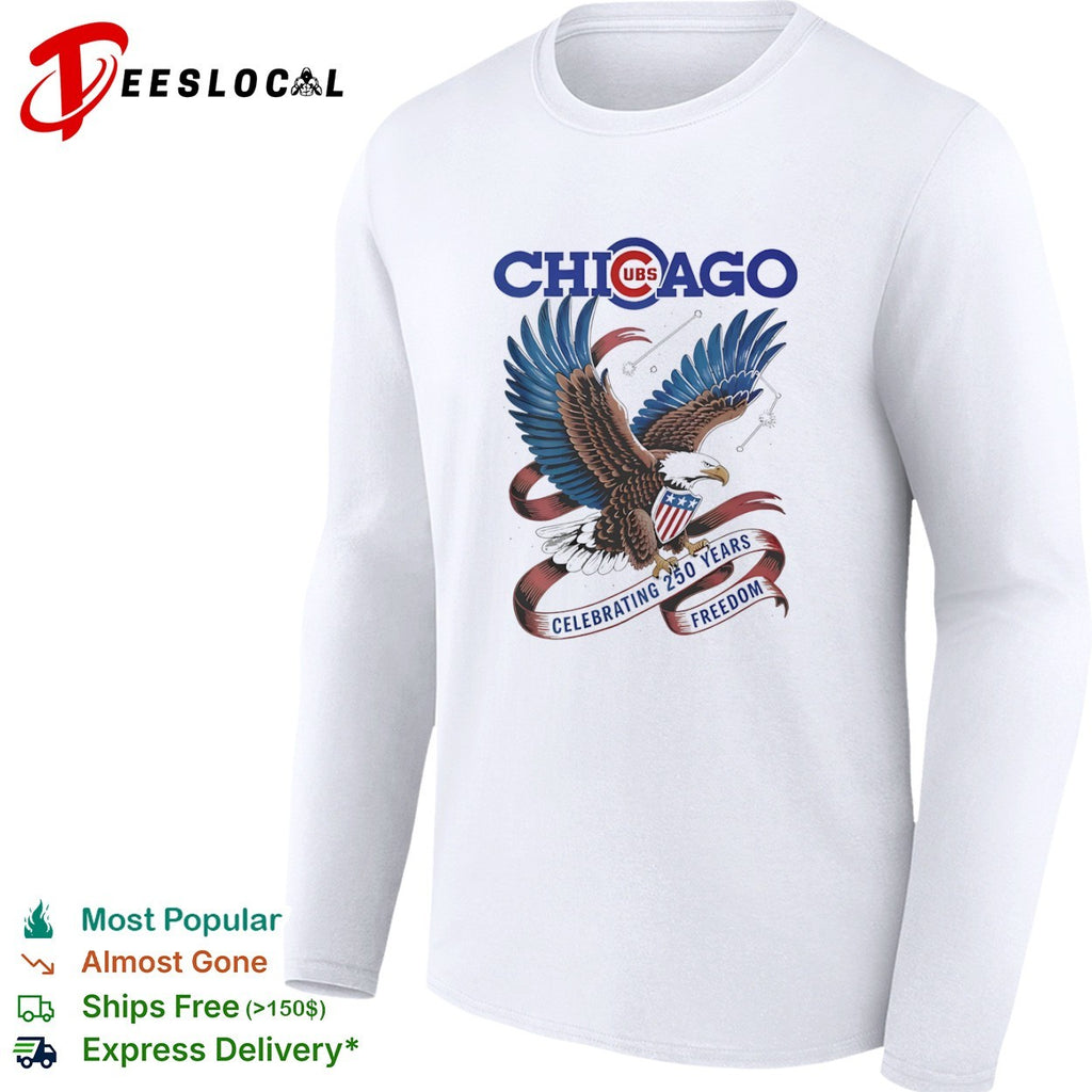 Chicago Cubs Celebrating 250 Years of Freedom American Eagle Patriotic Shirt