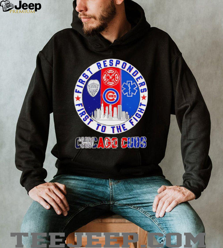 Chicago Cubs First Responders Tribute Baseball Graphic T Shirt