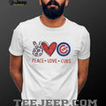 Chicago Cubs Peace Love Cubs Baseball Fan T Shirt