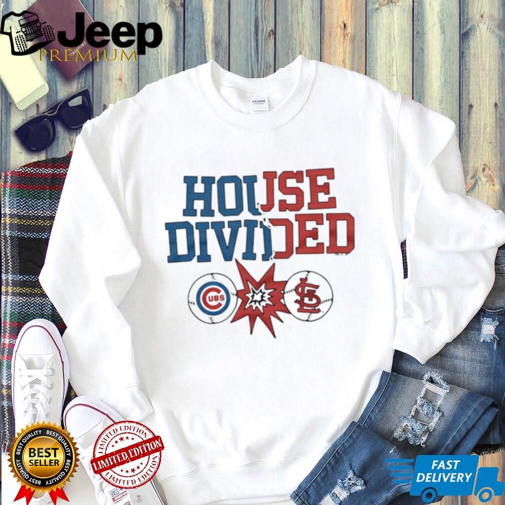Chicago Cubs St Louis Cardinals Baseball House Divided T Shirt