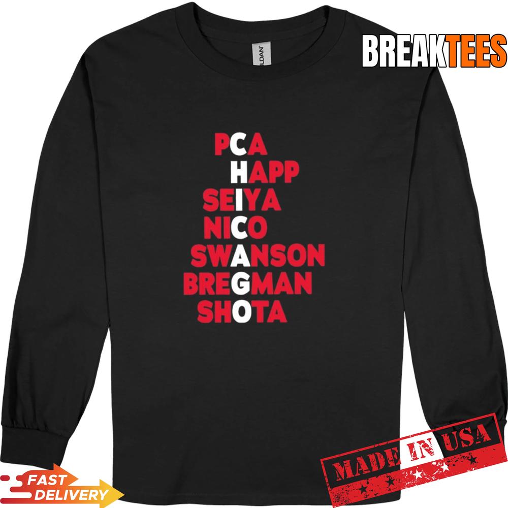 Chicago Cubs player names 2026 PCA Happ Seiya Nico Swanson Bregman Shota Shirt