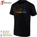 Chicago Pride rainbow skyline LGBTQ graphic shirt