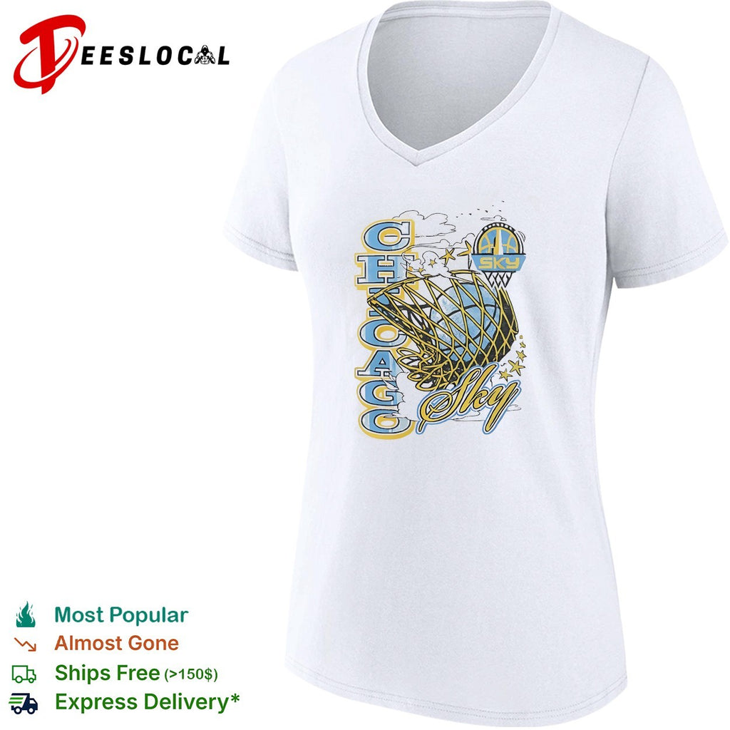 Chicago Sky WNBA basketball logo and wordmark design athletic team shirt