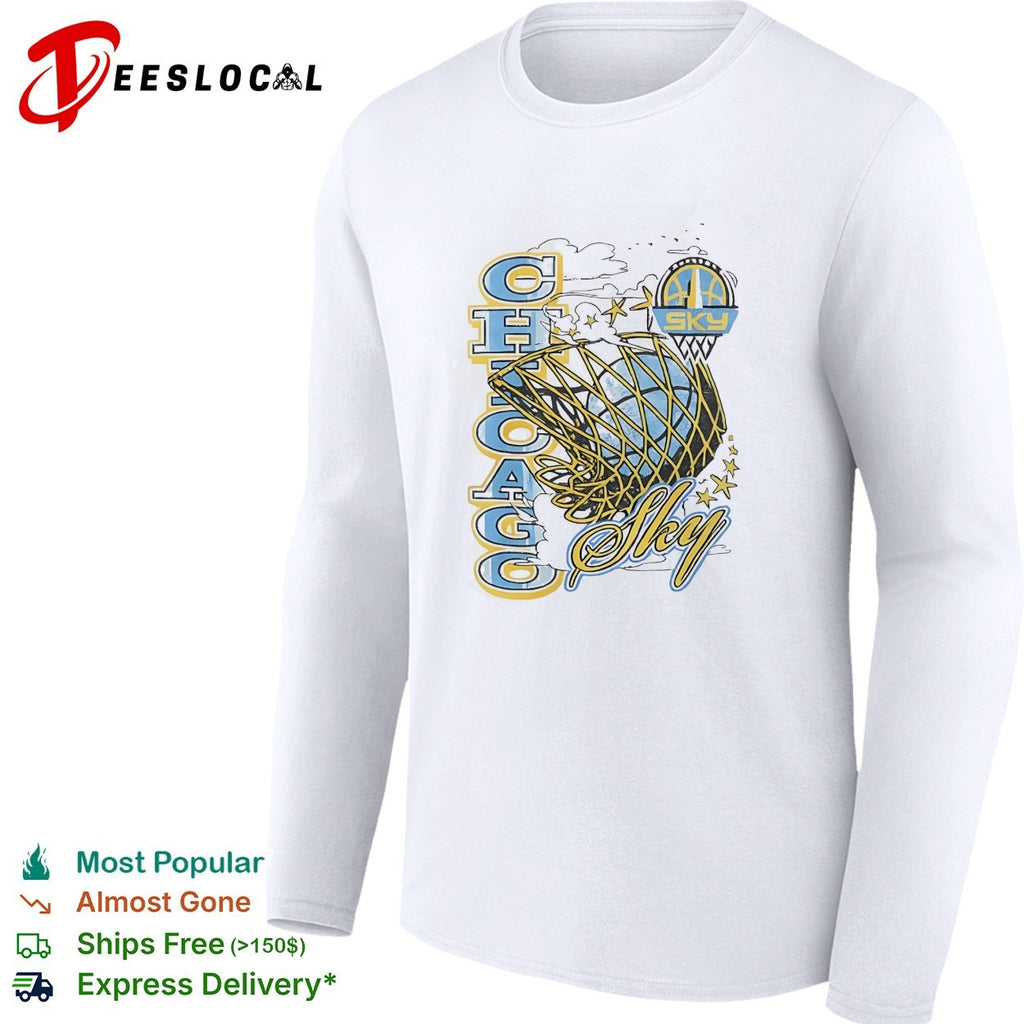 Chicago Sky WNBA basketball logo and wordmark design athletic team shirt