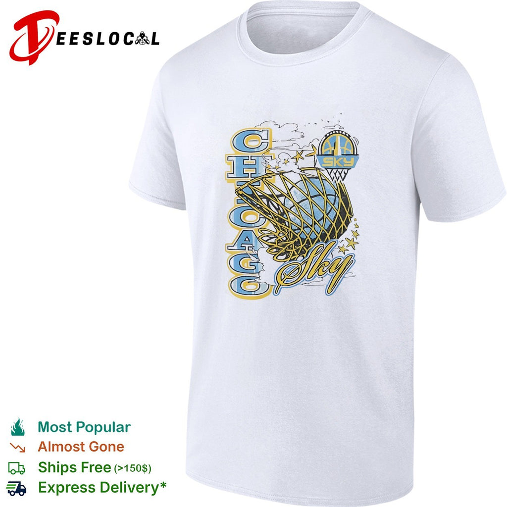 Chicago Sky WNBA basketball logo and wordmark design athletic team shirt