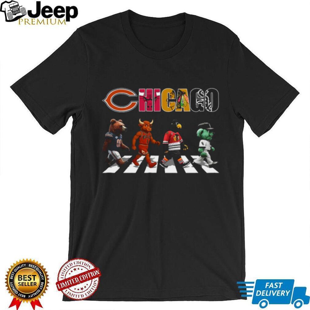 Chicago Teams Mascot Walk Abbey Road Style T Shirt