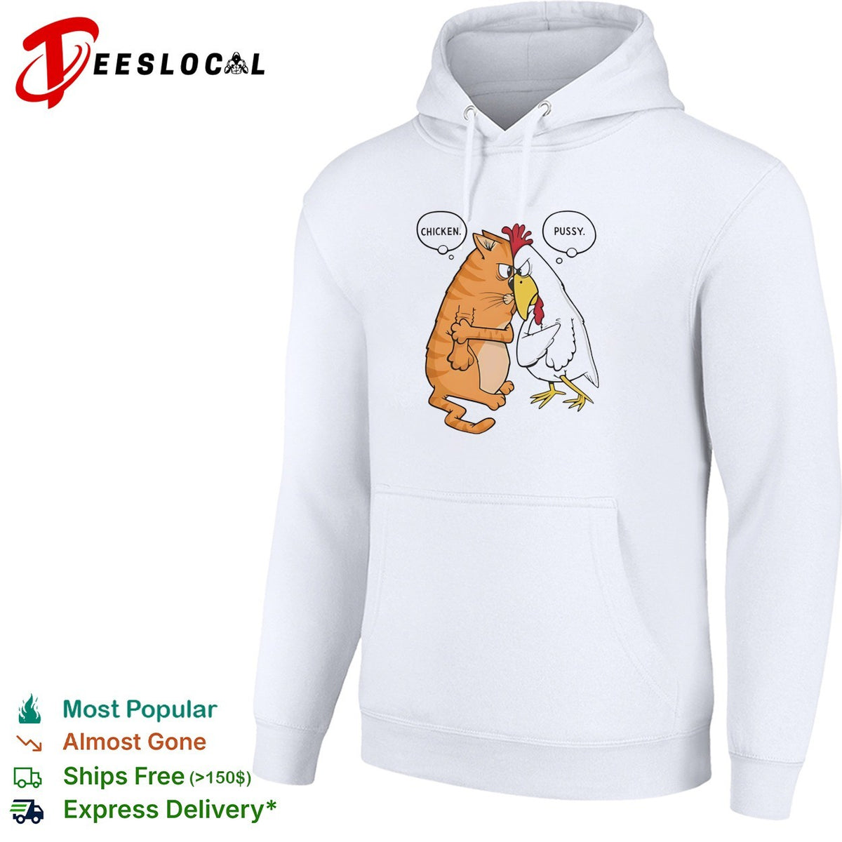 Chicken Pussy Parody Confrontation Animal Humor Cartoon Funny Illustration shirt