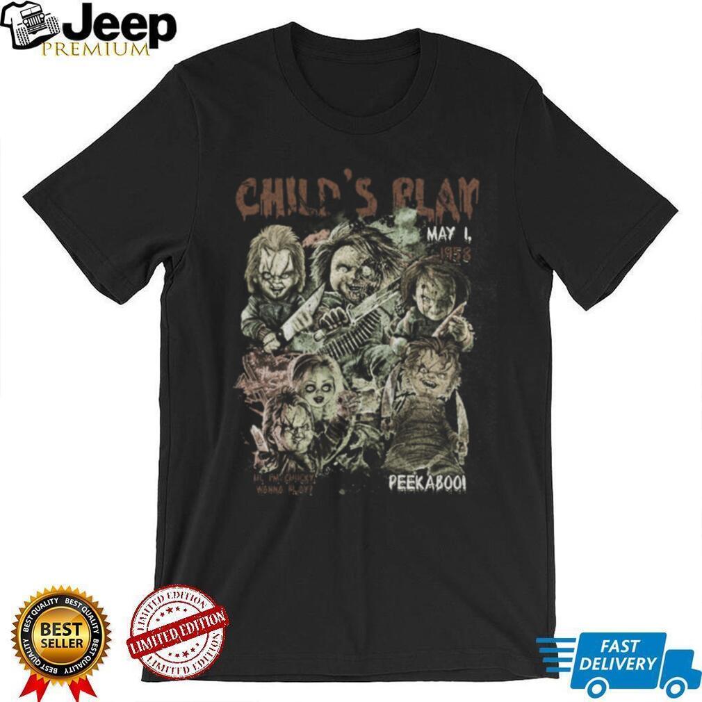 Chucky Child’s Play Horror Movie Character Collage Graphic T Shirt