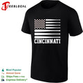 Cincinnati Baseball Flag American Design Major League Baseball Team Fan Shirt
