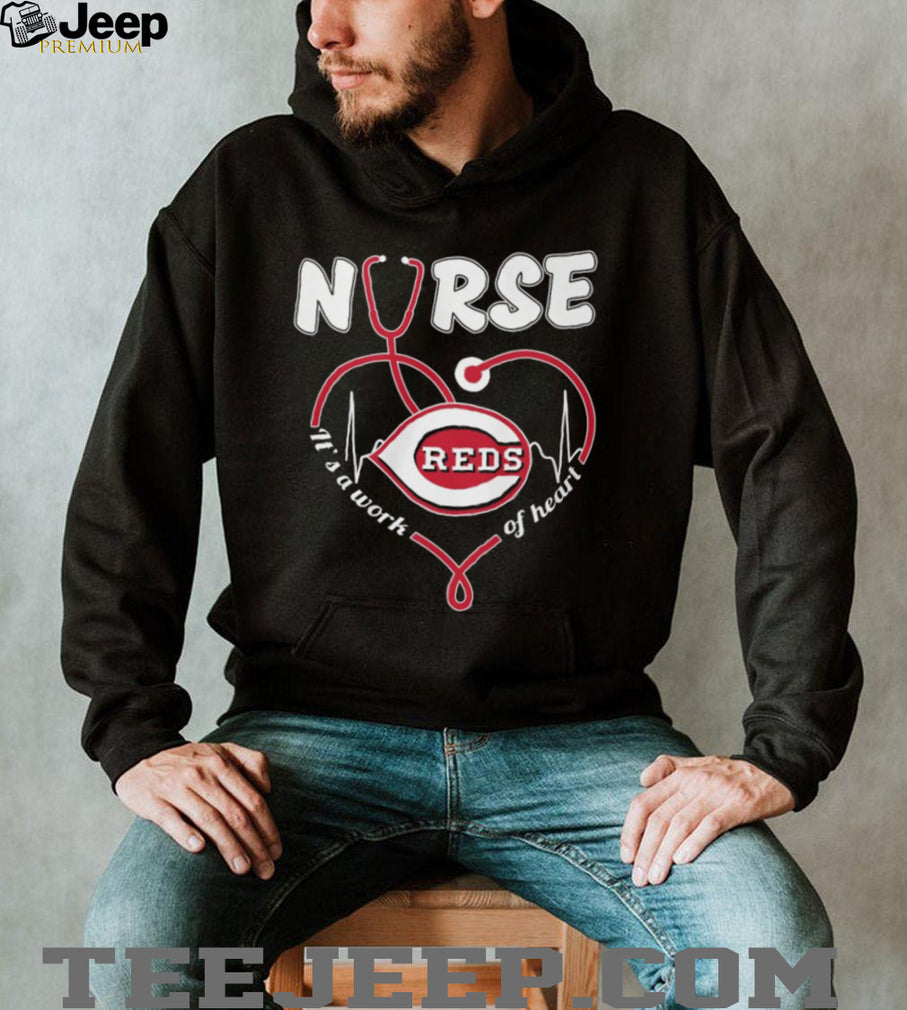 Cincinnati Baseball Nurse T Shirt It’s A Work Of Heart Stethoscope Design