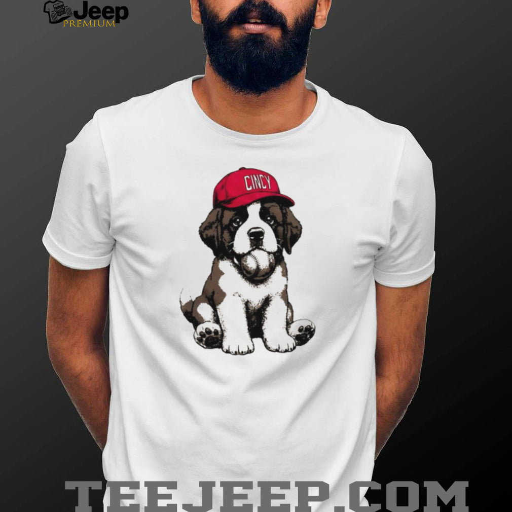 Cincinnati Cincy Baseball Puppy Mascot Cute Dog Lover T Shirt