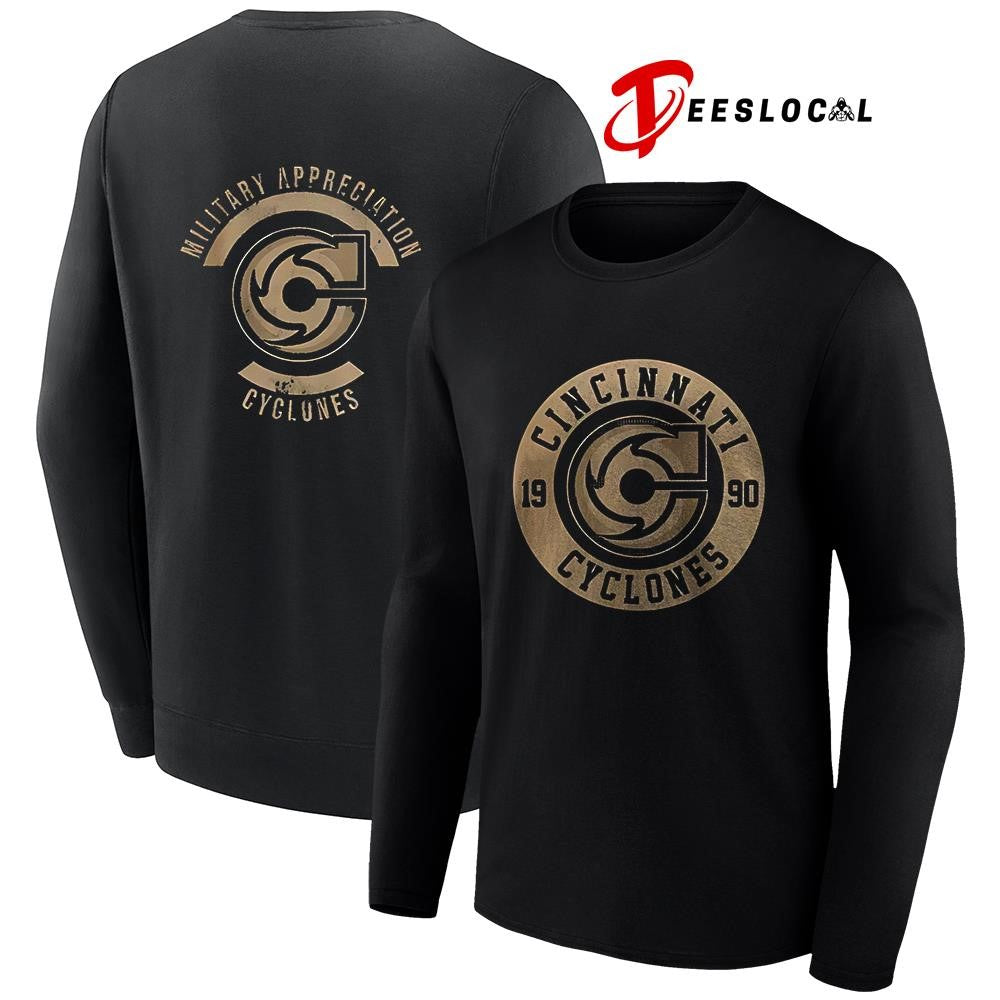 Cincinnati Cyclones x Military Appreciation logo shirt