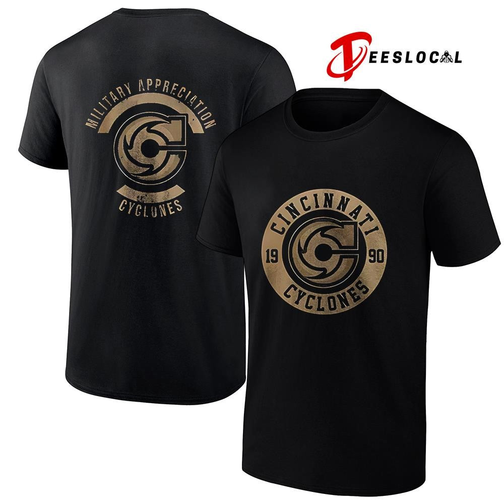 Cincinnati Cyclones x Military Appreciation logo shirt