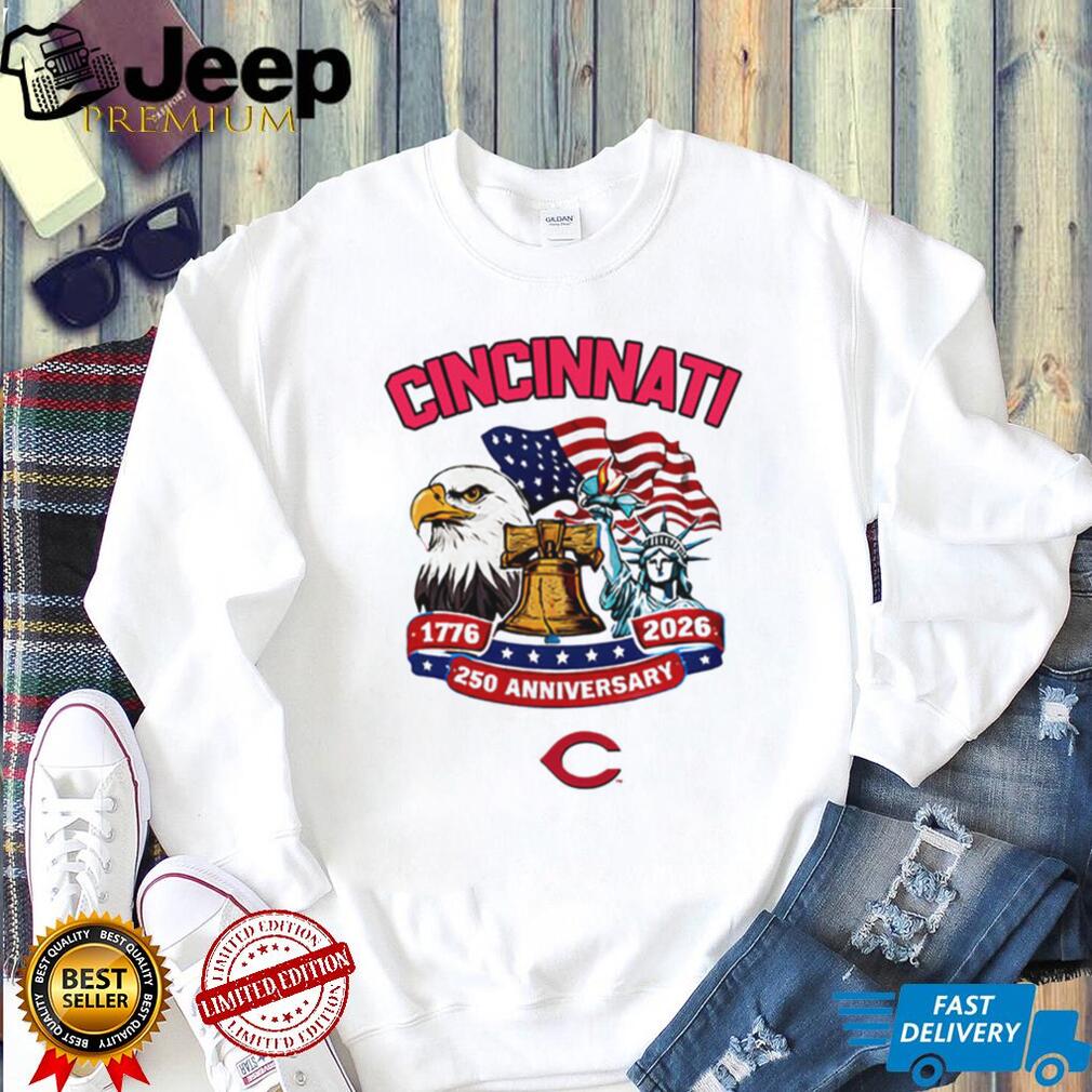 Cincinnati Reds 250th Anniversary 1776 2026 Patriotic Baseball Jersey T Shirt