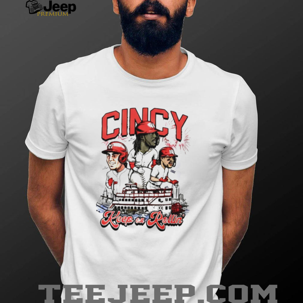 Cincinnati Reds Keep On Rollin Cincy Riverboat Baseball T Shirt