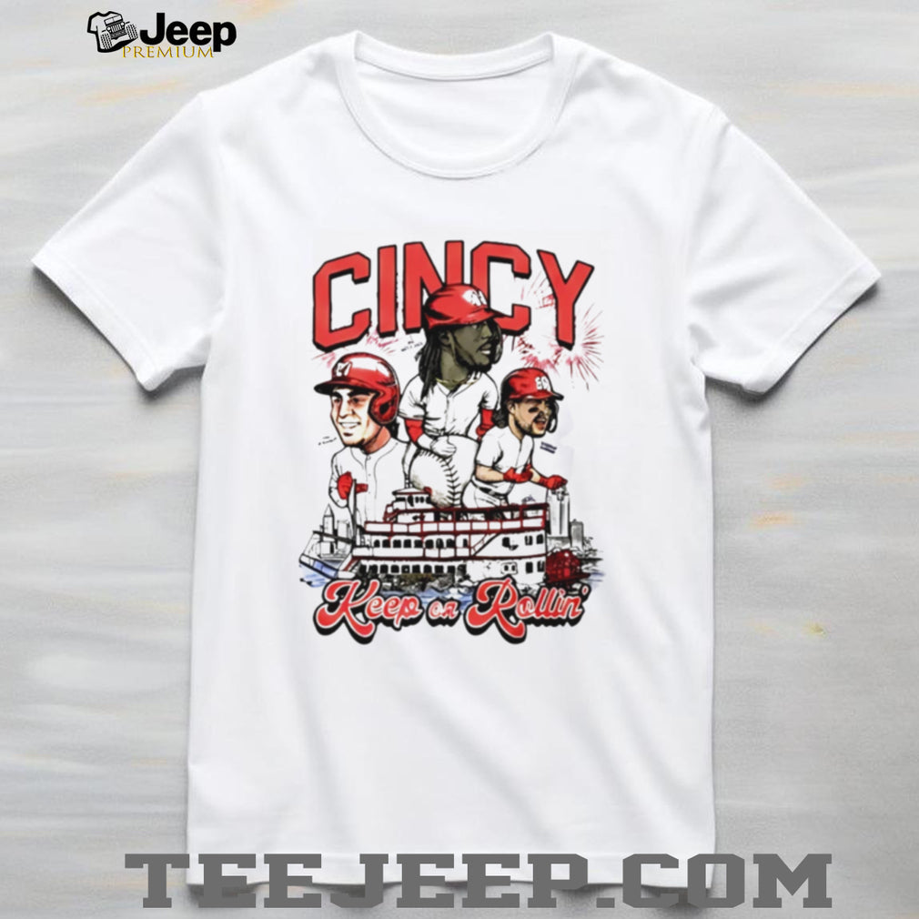 Cincinnati Reds Keep On Rollin Cincy Riverboat Baseball T Shirt