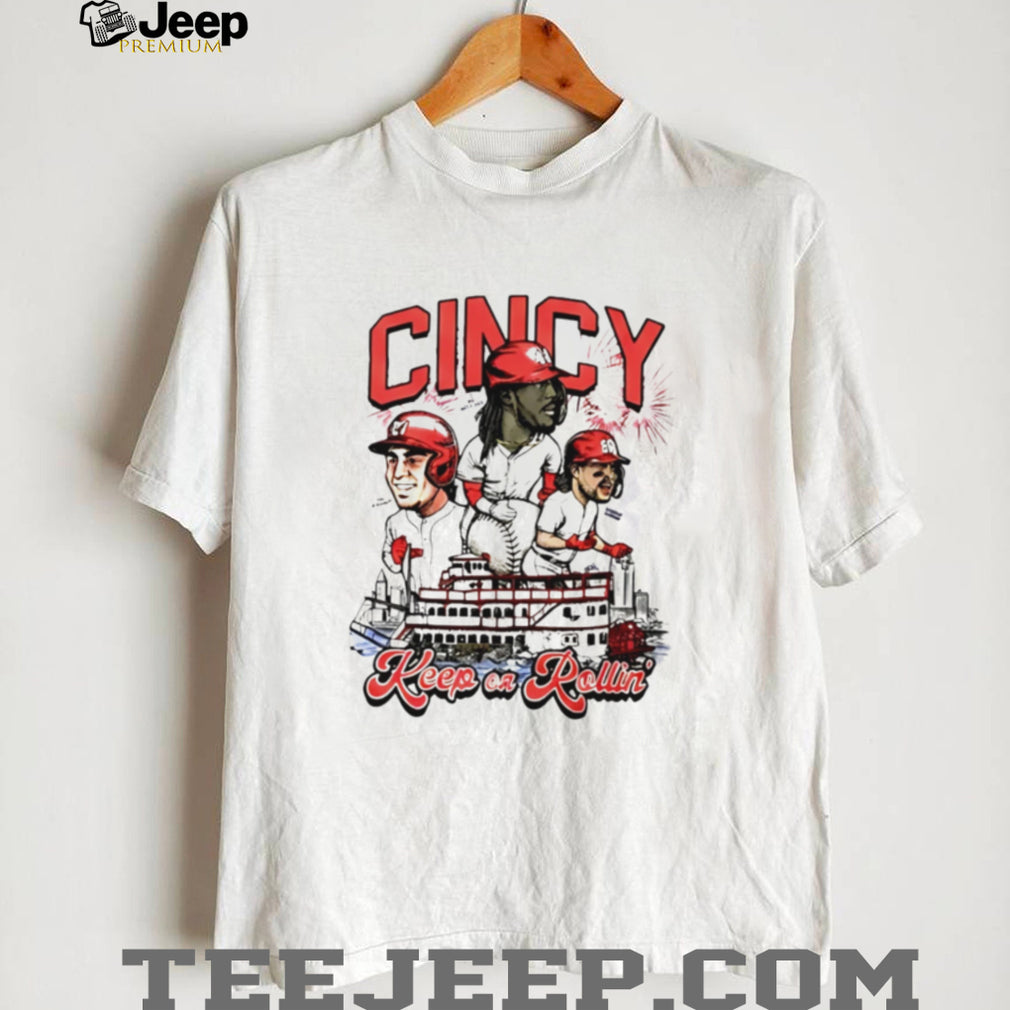 Cincinnati Reds Keep On Rollin Cincy Riverboat Baseball T Shirt
