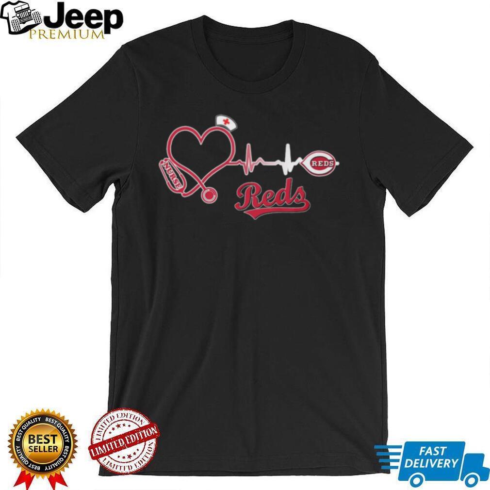 Cincinnati Reds Nurse Heartbeat Stethoscope MLB Baseball Fan T Shirt