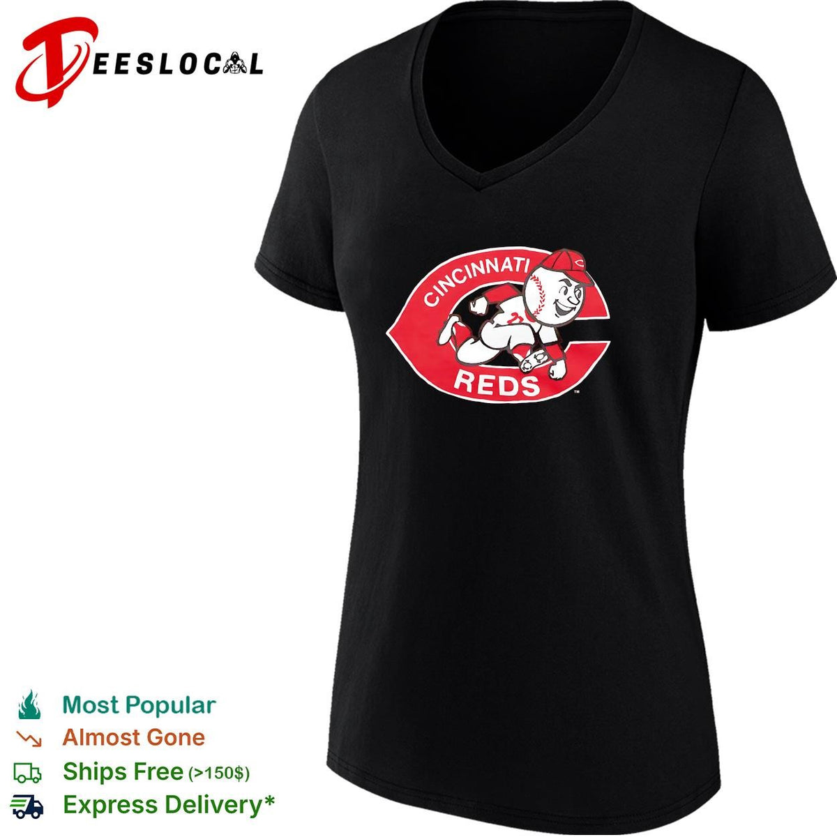Cincinnati Reds classic Mr. mascot baseball logo shirt