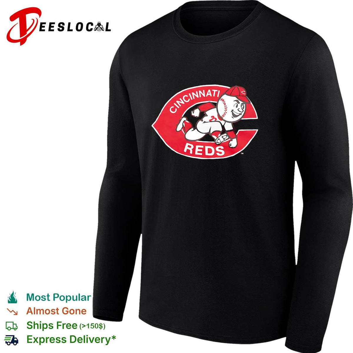 Cincinnati Reds classic Mr. mascot baseball logo shirt