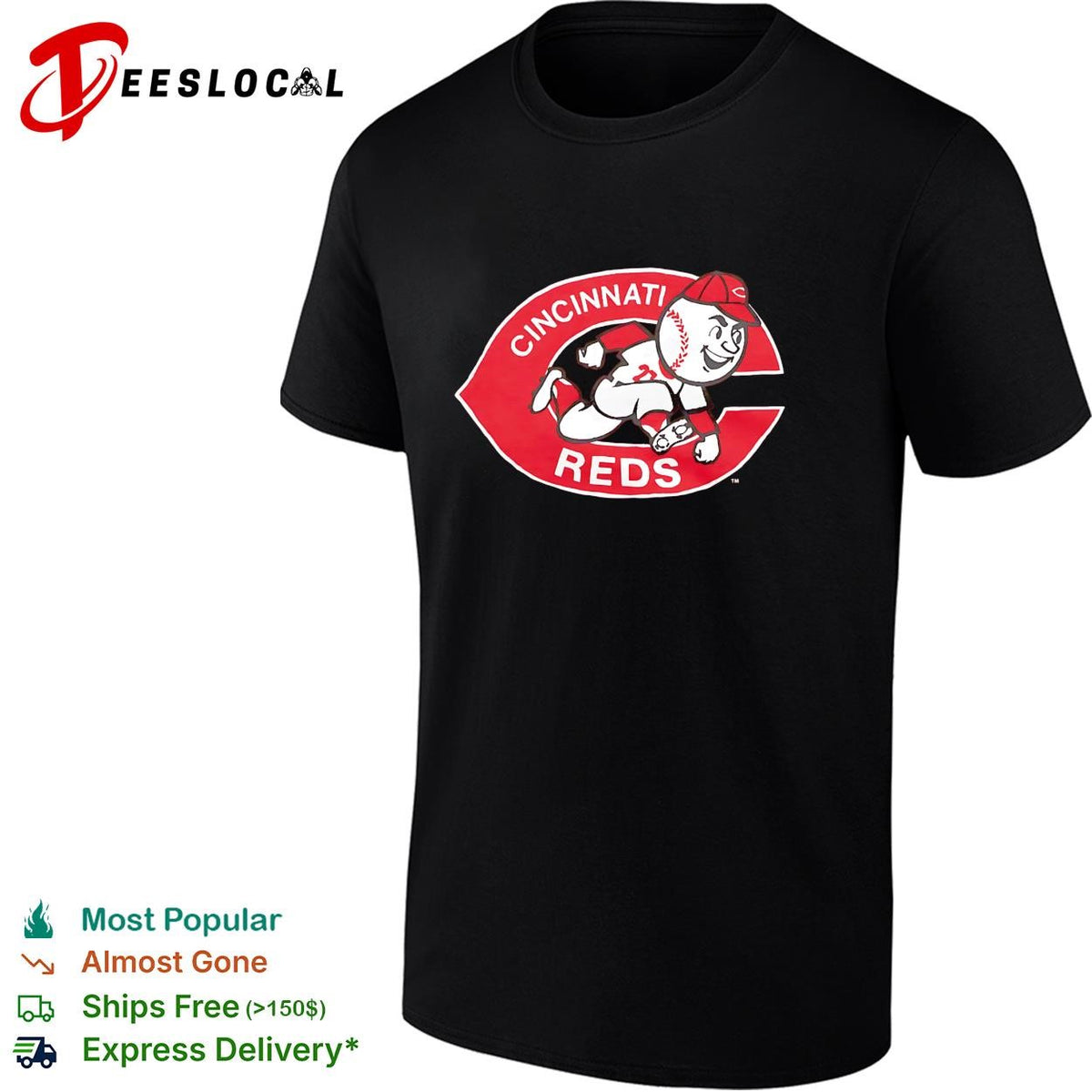 Cincinnati Reds classic Mr. mascot baseball logo shirt