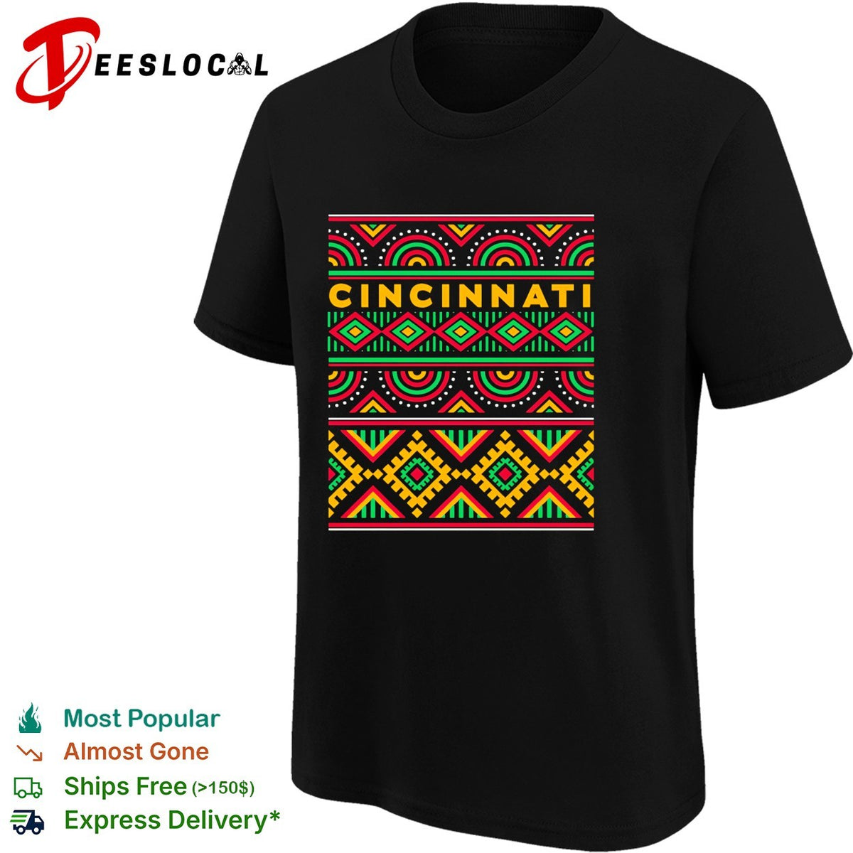 Cincinnati tribal pattern typography shirt